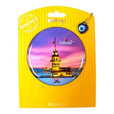 Istanbul Themed Epoxy Dome Backing Card Souvenir Fridge Magnet - 10