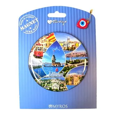 Istanbul Themed Epoxy Dome Backing Card Souvenir Fridge Magnet - 11