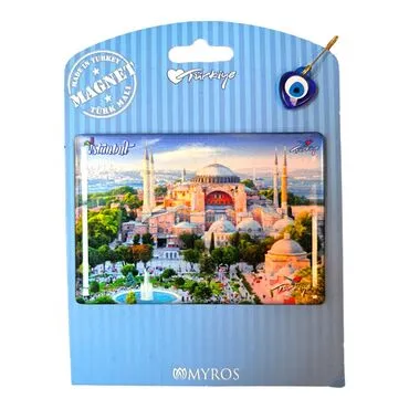 Istanbul Themed Epoxy Dome Backing Card Souvenir Fridge Magnet - 13