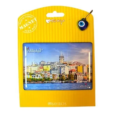 Istanbul Themed Epoxy Dome Backing Card Souvenir Fridge Magnet - 14