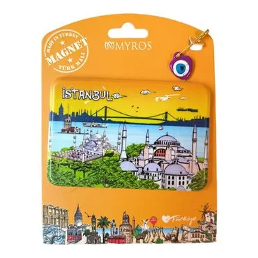 Toptan İstanbul Temalı Uv Baskılı Kartonetli Plastik Magnet - 12