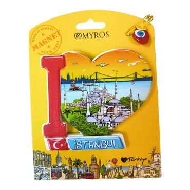Toptan İstanbul Temalı Uv Baskılı Kartonetli Plastik Magnet - 13