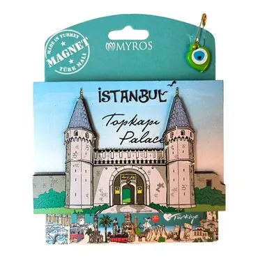 Toptan İstanbul Temalı Uv Baskılı Kartonetli Ahşap Magnet - 13