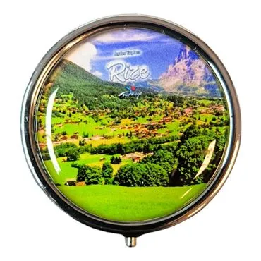 Rize Themed Customised Epoxy Round Pill Box 50x15 mm - 6