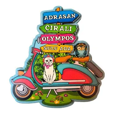 Wholesale Olympos Themed 3D Picture Wooden Refrigerator Magnet - 3