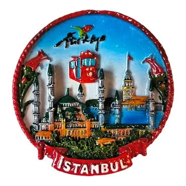 Istanbul Themed Great Polyester Magnet - 6