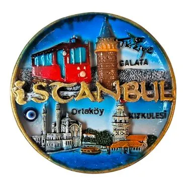 Istanbul Themed Great Polyester Magnet - 8