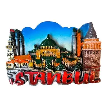 Istanbul Themed Great Polyester Magnet - 9