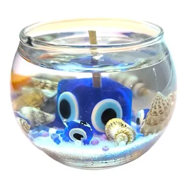 Istanbul Themed Small Round Glass Gel Candle - Standart - 3