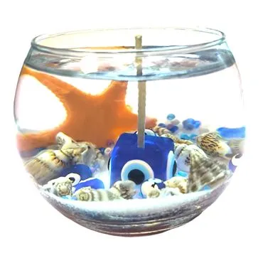 Istanbul Themed Big Round Glass Gel Candle - Standart - 3