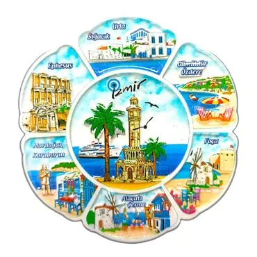 Izmir Themed Polyester Printed Fridge Magnet - Standart