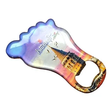 Istanbul Themed Foot Shaped Metal Magnetic Bottle Opener 100x59 mm - 2
