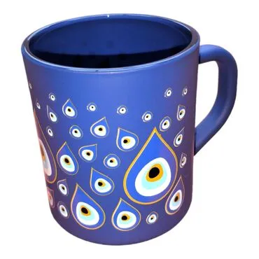 Evil Eye Themed Colored Glass Mug - Standart - 4