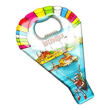 Istanbul Themed Parachute Shaped Metal Magnetic Opener 113x75 mm - 2