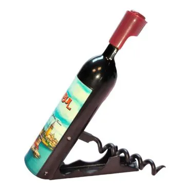 Istanbul Themed Bottle Shaped Metal Wine Bottle Corkscrew Opener-Magnetic 115x25x25 mm - 13