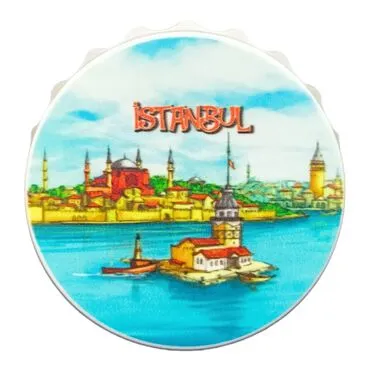 Istanbul Themed Customised Uv Printed Bottle Cap Shaped Plastic Base  Bottle Opener  63x15 mm - 4