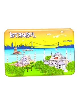 Istanbul Themed Customised UV Printed Plastic Base Rectangle Fridge Magnet 80x50 mm - 21
