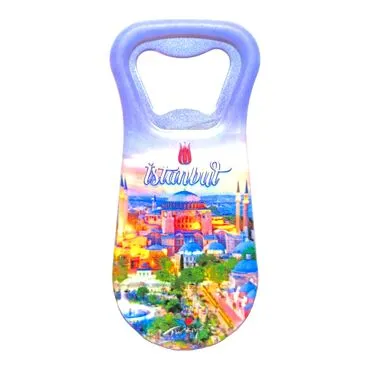 Istanbul Themed Customised Uv Printed Plastic Base Plastic Base Bottle Opener 95x43 mm - 34