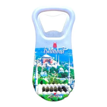 Istanbul Themed Customised Uv Printed Plastic Base Plastic Base Bottle Opener 95x43 mm - 35