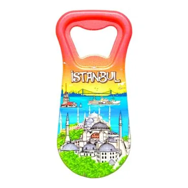 Istanbul Themed Customised Uv Printed Plastic Base Plastic Base Bottle Opener 95x43 mm - 36