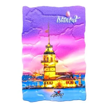 Istanbul Themed Customised UV Printed Plastic Base Mosaic Pattern Rectangle Fridge Magnet 80x50 mm - 25