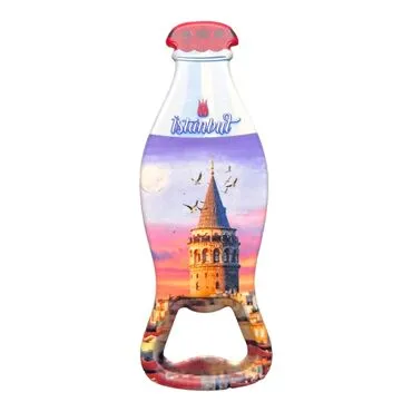 Istanbul Themed Customised Uv Printed Coca Cola Bottle Shape Plastic Base Bottle Opener 42x120 mm - 8