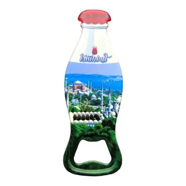 Istanbul Themed Customised Uv Printed Coca Cola Bottle Shape Plastic Base Bottle Opener 42x120 mm - 10