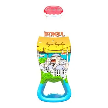 Istanbul Themed Customised Uv Printed Coca Cola Bottle Shape Plastic Base Bottle Opener 42x120 mm - 11