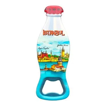 Istanbul Themed Customised Uv Printed Coca Cola Bottle Shape Plastic Base Bottle Opener 42x120 mm - 12