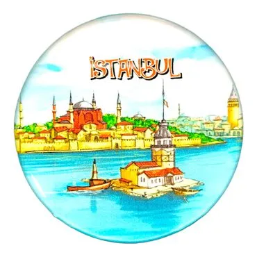 Toptan İstanbul Temalı Myros Yuvarlak Magnet 67 mm - 26