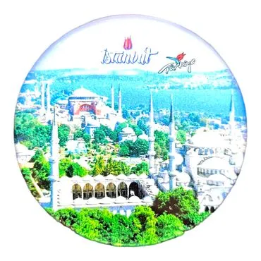 Toptan İstanbul Temalı Myros Yuvarlak Magnet 67 mm - 15