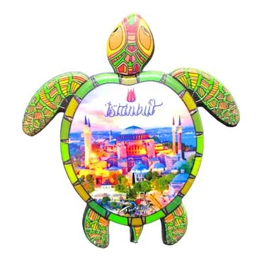 Toptan İstanbul Temalı Uv Baskılı Kaplumbağa Şekilli Magnet 80x74 mm - 11