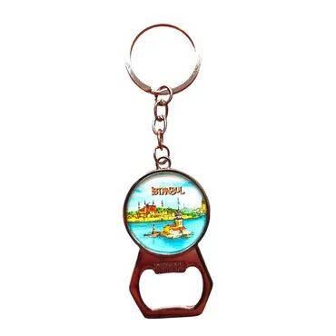 Istanbul Themed Metal Keychain With Opener 35x120 mm - 11