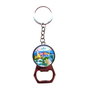 Istanbul Themed Metal Keychain With Opener 35x120 mm - 14