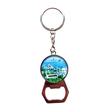 Istanbul Themed Metal Keychain With Opener 35x120 mm - 15