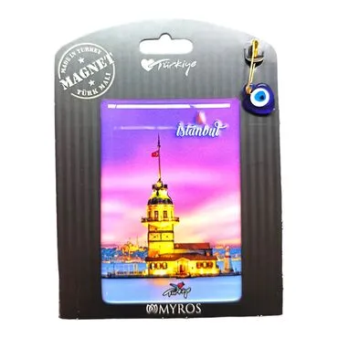 Istanbul Themed Epoxy Dome Backing Card Souvenir Fridge Magnet - 19