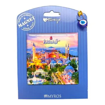 Istanbul Themed Epoxy Dome Backing Card Souvenir Fridge Magnet - 20