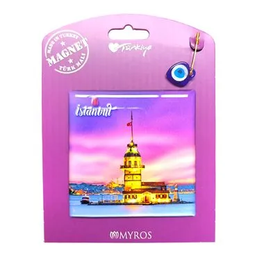 Istanbul Themed Epoxy Dome Backing Card Souvenir Fridge Magnet - 21