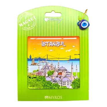 Istanbul Themed Epoxy Dome Backing Card Souvenir Fridge Magnet - 23