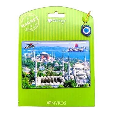 Istanbul Themed Epoxy Dome Backing Card Souvenir Fridge Magnet - 24
