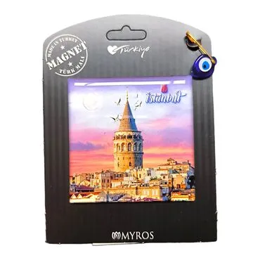 Istanbul Themed Epoxy Dome Backing Card Souvenir Fridge Magnet - 25
