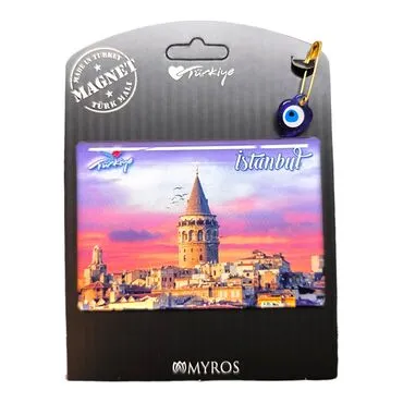 Istanbul Themed Epoxy Dome Backing Card Souvenir Fridge Magnet - 26