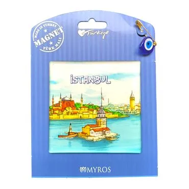 Istanbul Themed Epoxy Dome Backing Card Souvenir Fridge Magnet - 27