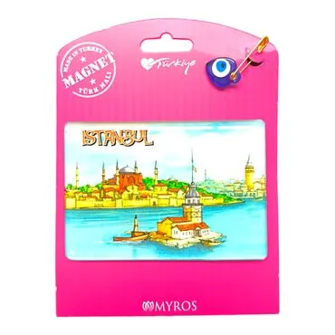 Istanbul Themed Epoxy Dome Backing Card Souvenir Fridge Magnet - 28