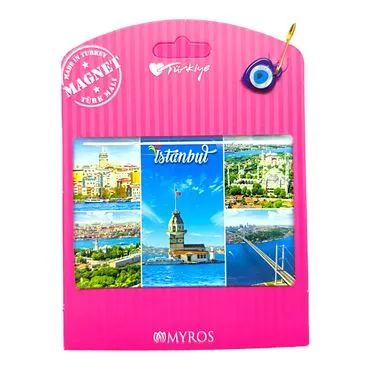 Istanbul Themed Epoxy Dome Backing Card Souvenir Fridge Magnet - 29