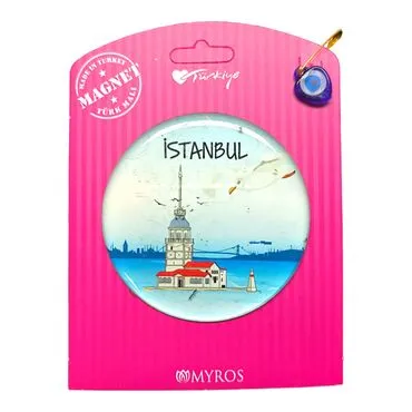 Istanbul Themed Epoxy Dome Backing Card Souvenir Fridge Magnet - 30