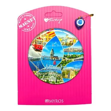 Istanbul Themed Epoxy Dome Backing Card Souvenir Fridge Magnet - 31