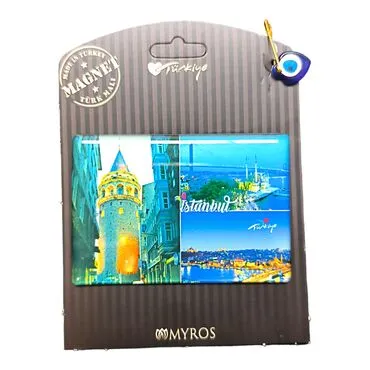 Istanbul Themed Epoxy Dome Backing Card Souvenir Fridge Magnet - 32