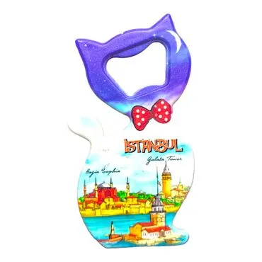 Istanbul Themed UV Cat Shaped Bottle Opener - 29