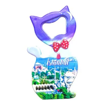 Istanbul Themed UV Cat Shaped Bottle Opener - 30